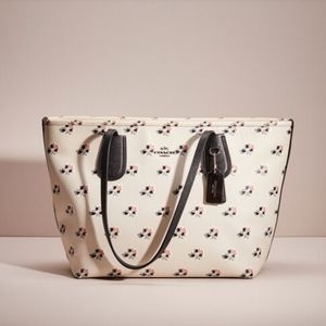 Coach floral zip top taxi tote